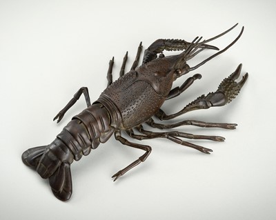 Lot 29 - A BRONZE ARTICULATED OKIMONO OF A LOBSTER