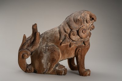 A PAIR OF WOOD KOMAINU (KOREAN GUARDIAN DOGS)