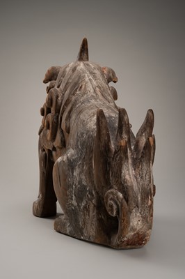 A PAIR OF WOOD KOMAINU (KOREAN GUARDIAN DOGS)