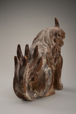 A PAIR OF WOOD KOMAINU (KOREAN GUARDIAN DOGS)