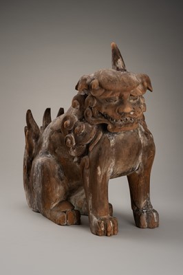 A PAIR OF WOOD KOMAINU (KOREAN GUARDIAN DOGS)