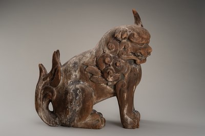 A PAIR OF WOOD KOMAINU (KOREAN GUARDIAN DOGS)