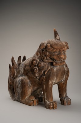 A PAIR OF WOOD KOMAINU (KOREAN GUARDIAN DOGS)