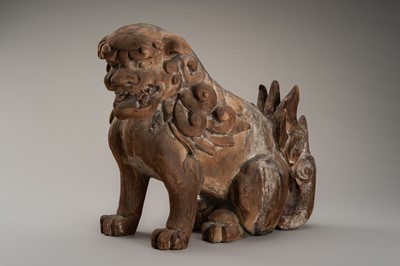 A PAIR OF WOOD KOMAINU (KOREAN GUARDIAN DOGS)