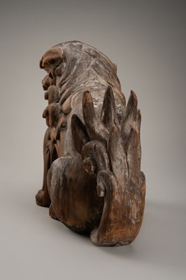 A PAIR OF WOOD KOMAINU (KOREAN GUARDIAN DOGS)