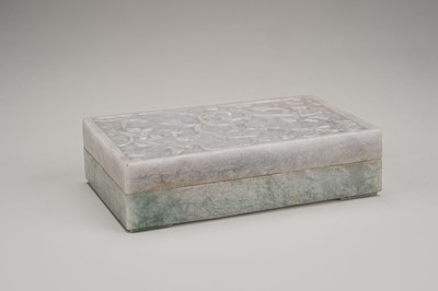 A LAVENDER JADEITE BOX AND COVER, c. 1920s