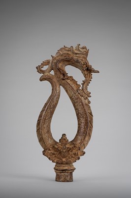 Lot 1108 - A LARGE BRONZE ‘NAGA’ FITTING, MAJAPAHIT PERIOD