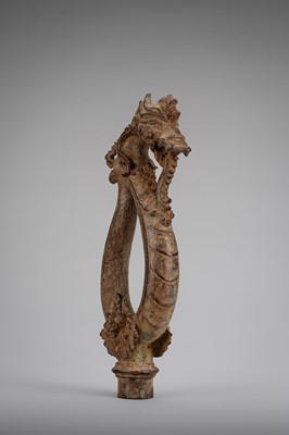 Lot 1108 - A LARGE BRONZE ‘NAGA’ FITTING, MAJAPAHIT PERIOD