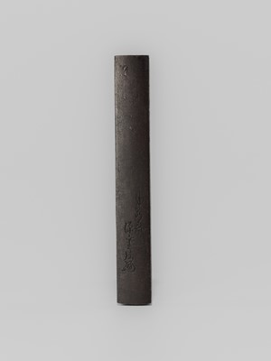 Lot 1929 - MINAMOTO SHIGEHIRO: AN AIZU SHOAMI SCHOOL IRON KOZUKA WITH THE CHINESE GENERAL KAN'U AND HIS STEED