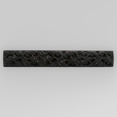 Lot 1612 - HIRUHIDE: A FINE OMORI SCHOOL SHAKUDO KOZUKA WITH TURBULENT WAVES