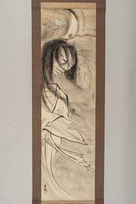 Lot 606 - SHUNREI: A HANGING SCROLL WITH A GHOSTLY FIGURE