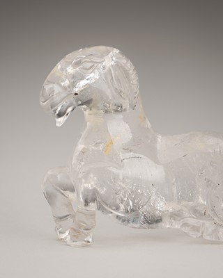 Lot 778 - A ROCK CRYSTAL CARVING OF A RAM, QING DYNASTY