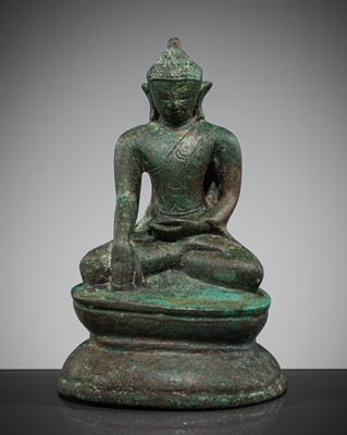 Lot 439 - A BRONZE FIGURE OF BUDDHA, PAGAN PERIOD, 12TH CENTURY