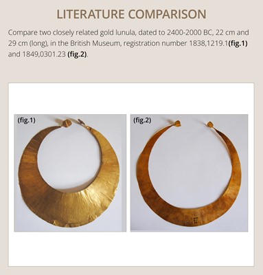 Lot 95 - AN ANCIENT GOLD PECTORAL, PROBABLY CENTRAL ASIA, CIRCA 1st MILLENNIUM CENTURY BC