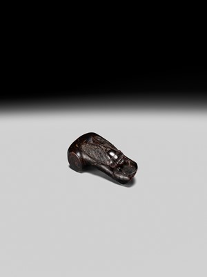 Lot 170 - KANMAN: A FINE UMIMATSU (SEA PINE) NETSUKE OF A CICADA ON A BRANCH