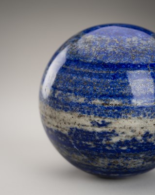 Lot 1812 - A LAPIS LAZULI SPHERE, 19TH CENTURY