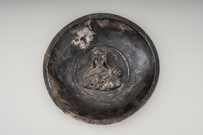 Lot 1001 - A SILVER ‘LADY WARRIOR’ PLATE, 1ST MILLENNIUM AD