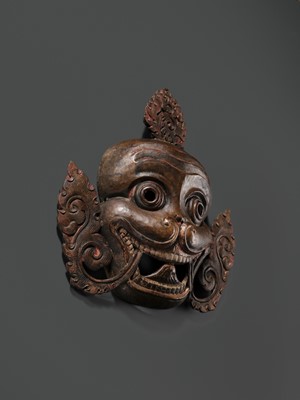 Lot 278 - A COPPER REPOUSSÉ ‘CHITIPATI’ MASK, TIBET, 18TH-19TH CENTURY