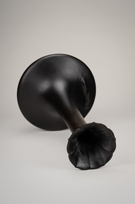 Lot 11 - A SIGNED LARGE BRONZE VASE WITH STYLIZED DECORATION