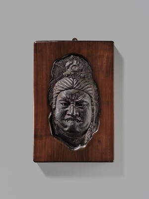 Lot 146 - A RARE CAST-IRON HEAD OF FUDO MYO-O, KAMAKURA PERIOD