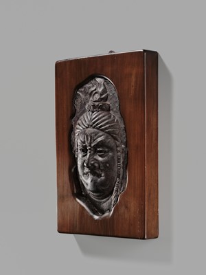 Lot 146 - A RARE CAST-IRON HEAD OF FUDO MYO-O, KAMAKURA PERIOD