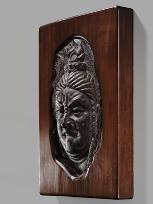 Lot 146 - A RARE CAST-IRON HEAD OF FUDO MYO-O, KAMAKURA PERIOD