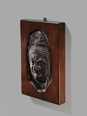 Lot 146 - A RARE CAST-IRON HEAD OF FUDO MYO-O, KAMAKURA PERIOD