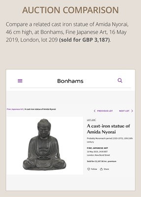 Lot 146 - A RARE CAST-IRON HEAD OF FUDO MYO-O, KAMAKURA PERIOD