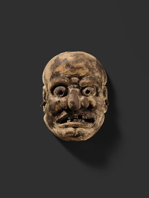 Lot 173 - A KIRI WOOD BUGAKU MASK OF AN OLD MAN