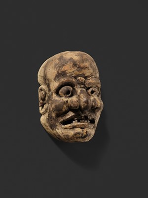 Lot 173 - A KIRI WOOD BUGAKU MASK OF AN OLD MAN