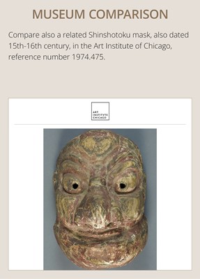 Lot 173 - A KIRI WOOD BUGAKU MASK OF AN OLD MAN