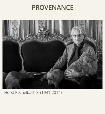 Lot 58 - A PAINTED BRONZE FIGURE OF MANJUSHRI ON A LION, MING DYNASTY