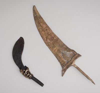 Lot 2133 - A LOT WITH TWO MIXED METAL DAGGERS