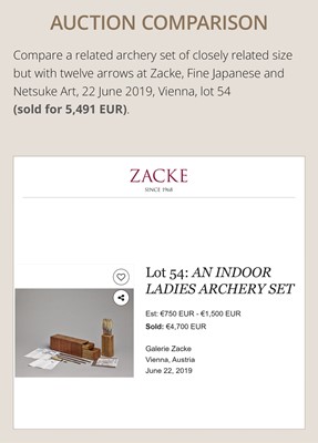 Lot 129 - HANAGENSAI TOSUI: A SUPERB LACQUER KOBAKO WITH A LADIES’ INDOOR ARCHERY SET