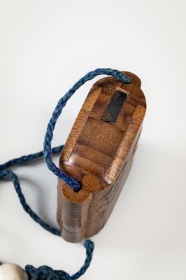 Lot 1422 - A RARE BAMBOO AND MARQUETRY INRO, ZESHIN SCHOOL
