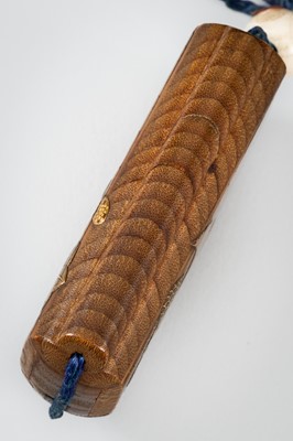 Lot 1422 - A RARE BAMBOO AND MARQUETRY INRO, ZESHIN SCHOOL