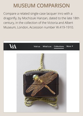 Lot 1424 - A FINE INLAID SINGLE-CASE LACQUER INRO WITH DRAGONFLIES