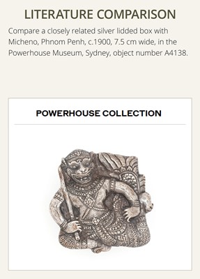 Lot 152 - A SILVER REPOUSSÉ ‘MACCHANU’ BOX AND COVER, PHNOM PENH, CIRCA 1900