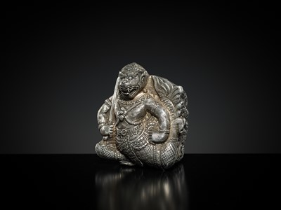 Lot 152 - A SILVER REPOUSSÉ ‘MACCHANU’ BOX AND COVER, PHNOM PENH, CIRCA 1900