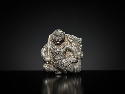 Lot 152 - A SILVER REPOUSSÉ ‘MACCHANU’ BOX AND COVER, PHNOM PENH, CIRCA 1900