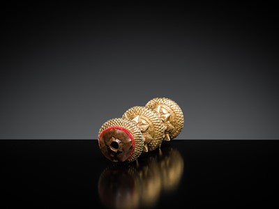 Lot 173 - A LARGE GILT-COPPER TILHARI PENDANT, NEPAL, 19TH – FIRST HALF OF 20TH CENTURY
