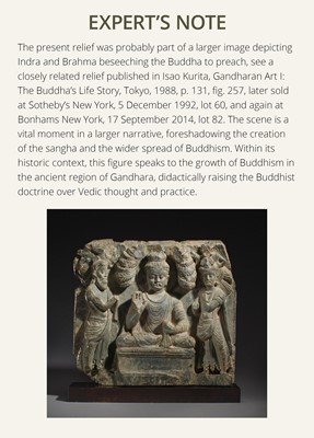 Lot 572 - A GRAY SCHIST RELIEF OF INDRA, ANCIENT REGION OF GANDHARA, 2ND-3RD CENTURY