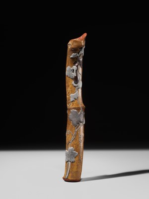 A VERY LARGE RINPA-STYLE KISERUZUTSU (PIPE CASE) WITH LEAFY VINES AND GOURDS