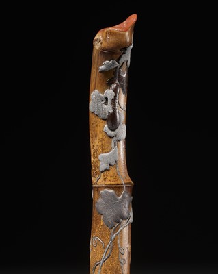 A VERY LARGE RINPA-STYLE KISERUZUTSU (PIPE CASE) WITH LEAFY VINES AND GOURDS