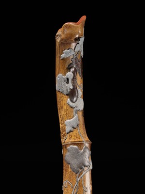 A VERY LARGE RINPA-STYLE KISERUZUTSU (PIPE CASE) WITH LEAFY VINES AND GOURDS
