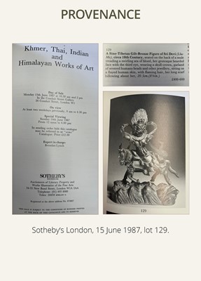 Lot 16 - A GILT BRONZE FIGURE OF SRI DEVI, PALDEN LHAMO, TIBET, 18TH CENTURY