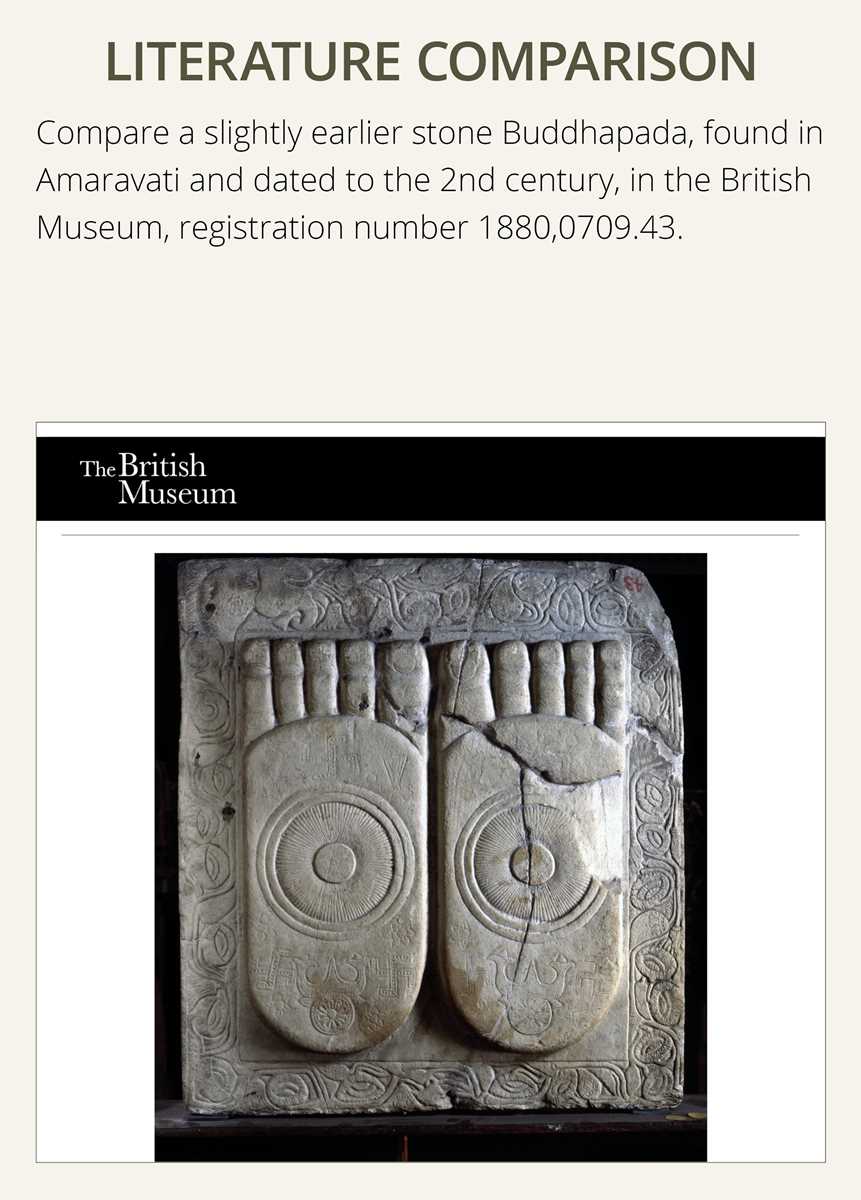 Lot 187 - A SCHIST RELIEF OF THE FOOTPRINTS OF BUDDHA,