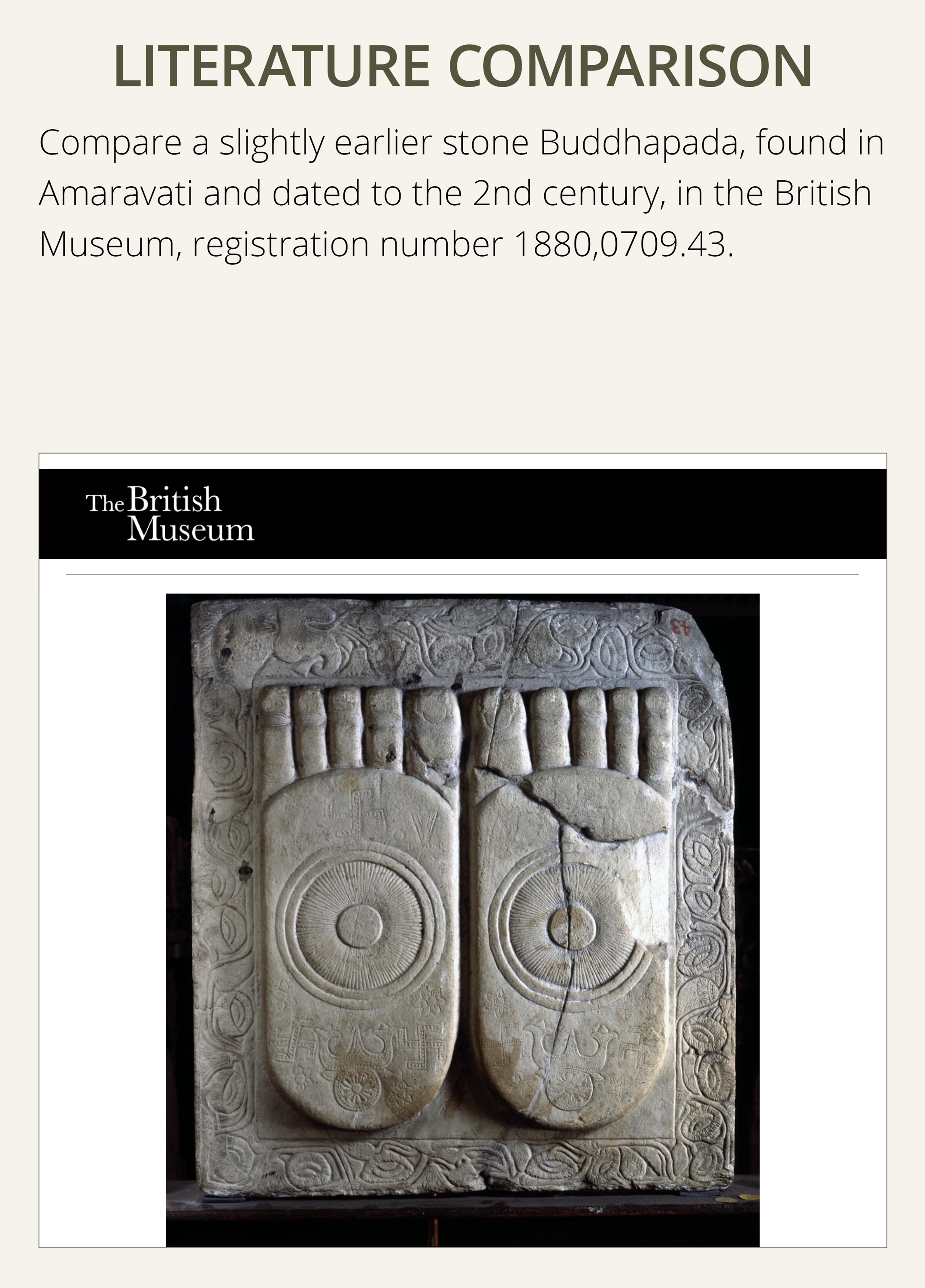 Lot 187 - A SCHIST RELIEF OF THE FOOTPRINTS OF BUDDHA,