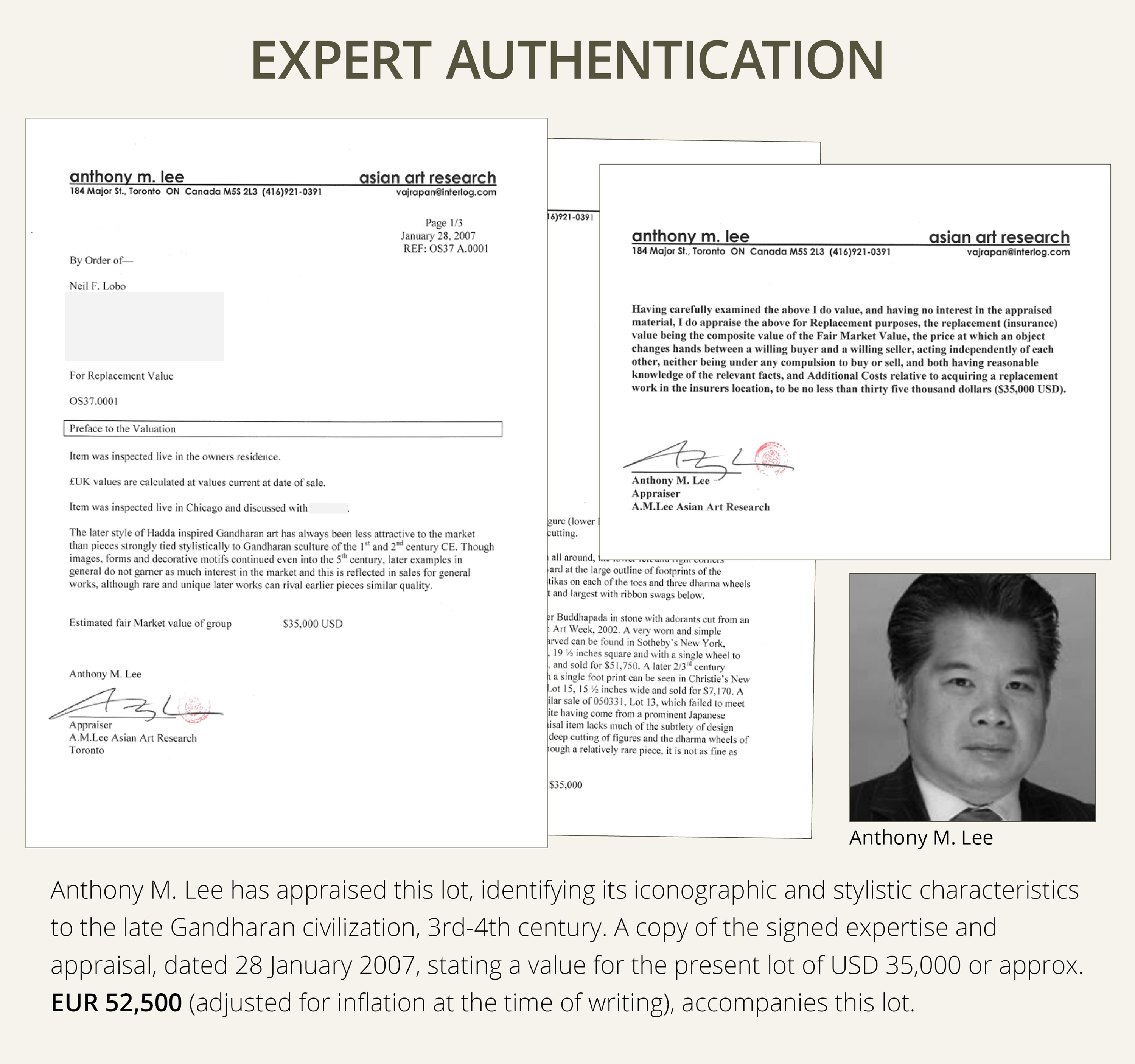 Lot 187 - A SCHIST RELIEF OF THE FOOTPRINTS OF BUDDHA,