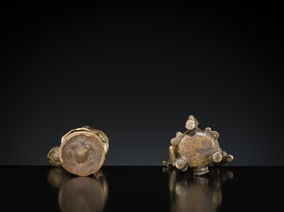 Lot 182 - A GROUP OF TWO BRASS FIGURES, DECCAN, 19TH CENTURY